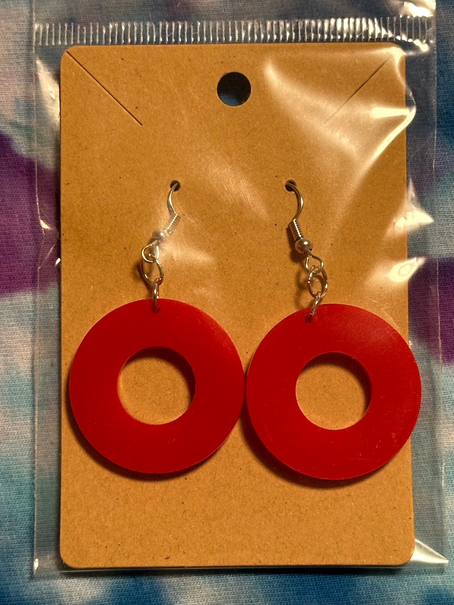 Red Fishman donut earrings